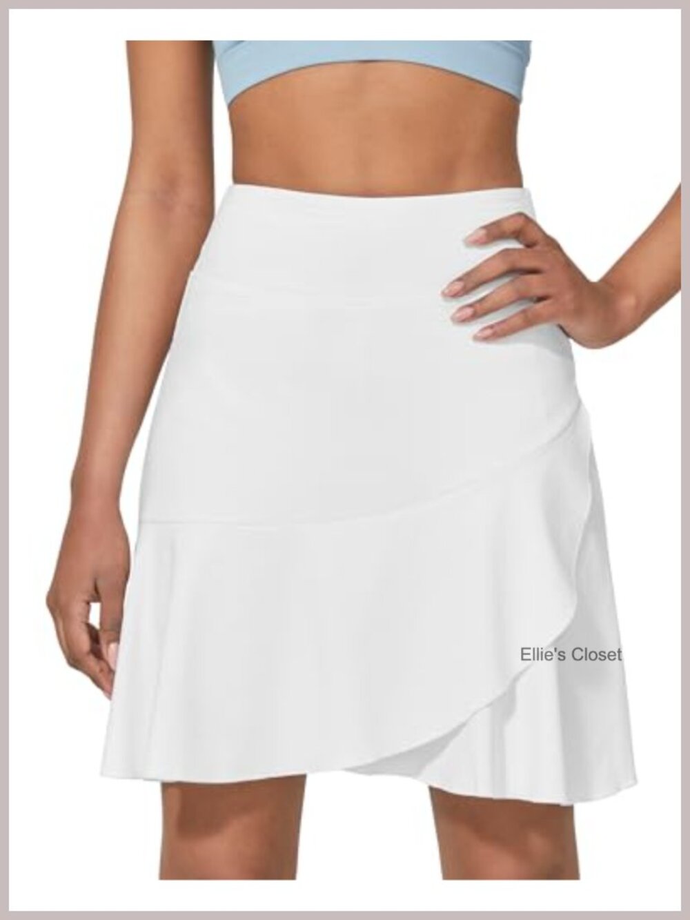 High Waist Ruffle Tennis Skort with Inner Shorts - Athletic Golf Skirt with